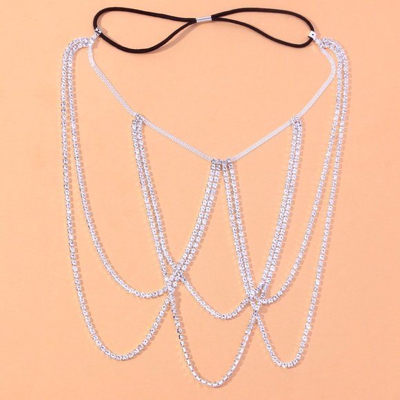 Rhinestone Multi Layered Crystal Leg Chain Thigh Chain Body Chain Body Jewelry - Picture 8 of 8